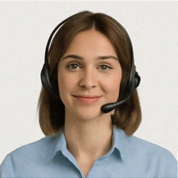 Ashley, the Always On AI Receptionist, wearing a headset